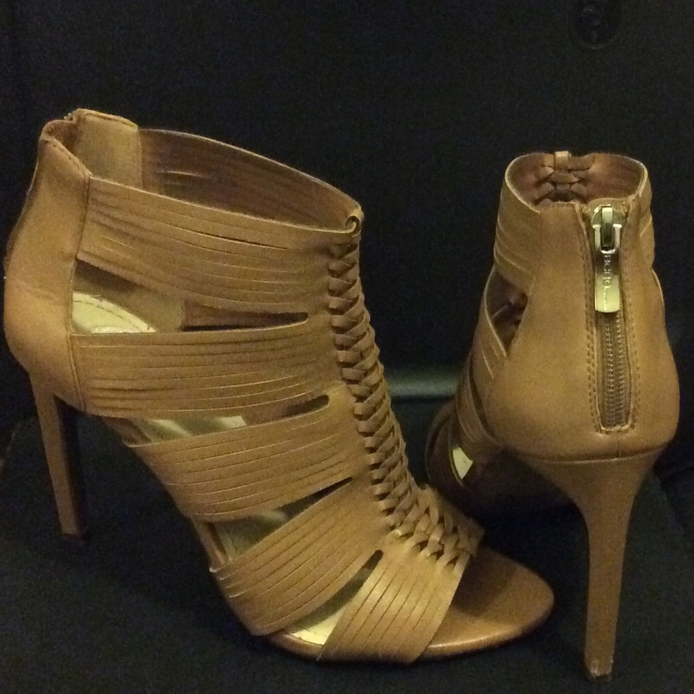 BCBGeneration “Cerinah” Tan Stiletto Sandals